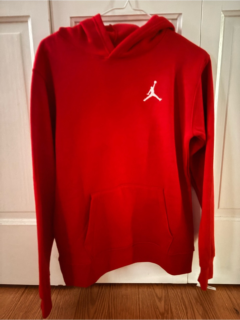 Jordan Red Pullover Hoodie with White Jumpman
